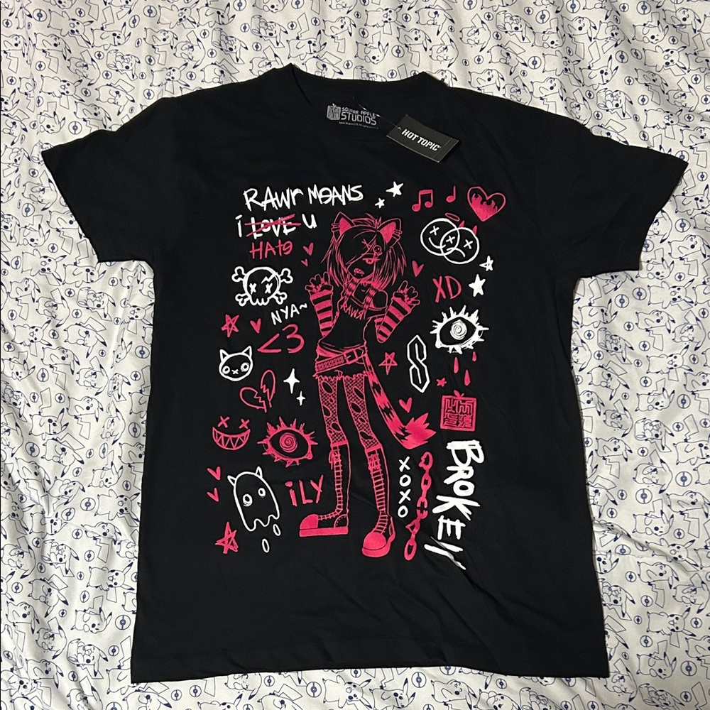 NWT | HOT TOPIC Anime Cat Girl Graphic Tee Shirt
